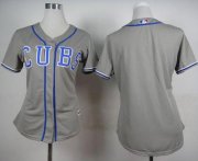 Wholesale Cheap Cubs Blank Grey Alternate Road Women's Stitched MLB Jersey