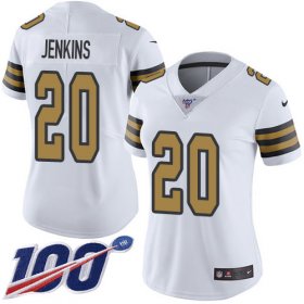 Wholesale Cheap Nike Saints #20 Janoris Jenkins White Women\'s Stitched NFL Limited Rush 100th Season Jersey