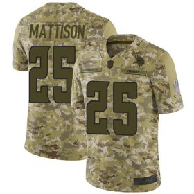 Wholesale Cheap Nike Vikings #25 Alexander Mattison Camo Men\'s Stitched NFL Limited 2018 Salute To Service Jersey