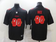 Wholesale Cheap Men's San Francisco 49ers #80 Jerry Rice Black 2020 Shadow Logo Vapor Untouchable Stitched NFL Nike Limited Jersey