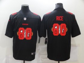 Wholesale Cheap Men\'s San Francisco 49ers #80 Jerry Rice Black 2020 Shadow Logo Vapor Untouchable Stitched NFL Nike Limited Jersey