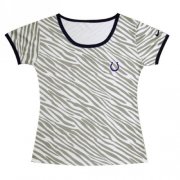 Wholesale Cheap Women's Nike Indianapolis Colts Chest Embroidered Logo Zebra Stripes T-Shirt