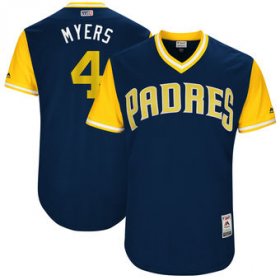Wholesale Cheap Men\'s San Diego Padres Wil Myers Myers Majestic Navy 2017 Players Weekend Authentic Jersey