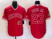 Wholesale Cheap Men's San Diego Padres #23 Fernando Tatis Jr Number Red NEW 2023 Cool Base Stitched Jersey