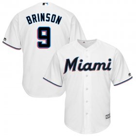 Wholesale Cheap Miami Marlins #9 Lewis Brinson Majestic Home 2019 Cool Base Player Jersey White