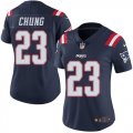 Wholesale Cheap Nike Patriots #23 Patrick Chung Navy Blue Women's Stitched NFL Limited Rush Jersey
