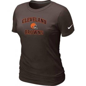 Wholesale Cheap Women\'s Nike Cleveland Browns Heart & Soul NFL T-Shirt Brown