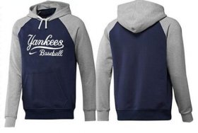 Wholesale Cheap New York Yankees Pullover Hoodie Dark Blue & Grey
