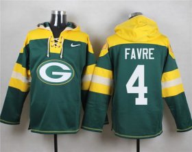 Wholesale Cheap Nike Packers #4 Brett Favre Green Player Pullover NFL Hoodie