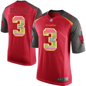 Wholesale Cheap Nike Buccaneers #3 Jameis Winston Red Team Color Men\'s Stitched NFL Limited Strobe Jersey