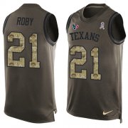 Wholesale Cheap Nike Texans #21 Bradley Roby Green Men's Stitched NFL Limited Salute To Service Tank Top Jersey