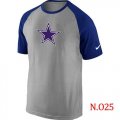Wholesale Cheap Nike Dallas Cowboys Ash Tri Big Play Raglan NFL T-Shirt Grey/Blue