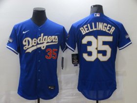 Wholesale Cheap Men Los Angeles Dodgers 35 Bellinger Blue Elite 2021 Nike MLB Jersey