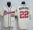 Wholesale Cheap Braves #22 Nick Markakis Cream Flexbase Authentic Collection Stitched MLB Jersey