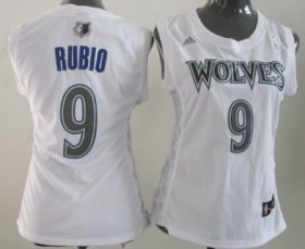 Wholesale Cheap Minnesota Timberwolves #9 Ricky Rubio White Womens Jersey