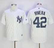 Wholesale Cheap Yankees #42 Mariano Rivera White Strip New Cool Base Stitched MLB Jersey