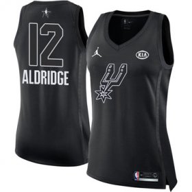 Wholesale Cheap Nike San Antonio Spurs #12 LaMarcus Aldridge Black Women\'s NBA Jordan Swingman 2018 All-Star Game Jersey