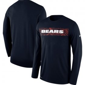 Wholesale Cheap Chicago Bears Nike Sideline Seismic Legend Long Sleeve T-Shirt Navy