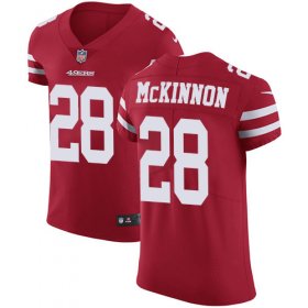 Wholesale Cheap Nike 49ers #28 Jerick McKinnon Red Team Color Men\'s Stitched NFL Vapor Untouchable Elite Jersey