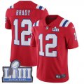 Wholesale Cheap Nike Patriots #12 Tom Brady Red Alternate Super Bowl LIII Bound Men's Stitched NFL Vapor Untouchable Limited Jersey