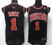 Wholesale Cheap Chicago Bulls #1 Derrick Rose Black Swingman Jersey