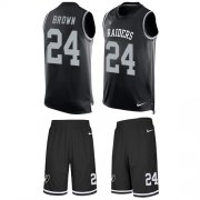 Wholesale Cheap Nike Raiders #24 Willie Brown Black Team Color Men's Stitched NFL Limited Tank Top Suit Jersey
