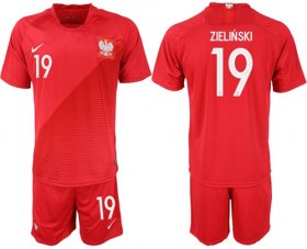 Wholesale Cheap Poland #19 Zielinski Away Soccer Country Jersey