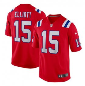 Wholesale Cheap Men\'s New England Patriots #15 Ezekiel Elliott Red Stitched Game Jersey