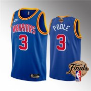 Wholesale Cheap Mens Golden State Warriors #3 Jordan Poole 2022 Royal NBA Finals Stitched Jersey