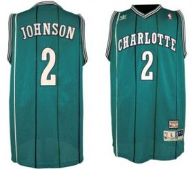 Wholesale Cheap Charlotte Hornets #2 Larry Johnson Green Swingman Throwback Jersey