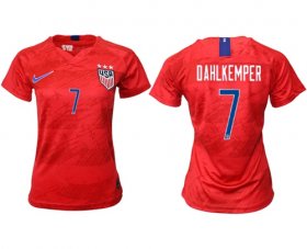 Wholesale Cheap Women\'s USA #7 Dahlkemper Away Soccer Country Jersey