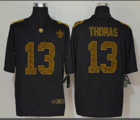 Wholesale Cheap Men\'s New Orleans Saints #13 Michael Thomas Black 2020 Nike Flocked Leopard Print Vapor Limited NFL Jersey