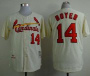 Wholesale Cheap Mitchell And Ness 1964 Cardinals #14 Ken Boyer Cream Stitched MLB Jersey