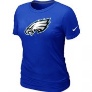 Wholesale Cheap Women's Nike Philadelphia Eagles Logo NFL T-Shirt Blue