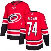 Wholesale Cheap Adidas Hurricanes #74 Jaccob Slavin Red Home Authentic Stitched NHL Jersey
