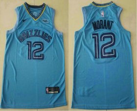 Wholesale Cheap Men\'s Memphis Grizzlies #12 Ja Morant Light Blue 2019 Nike Authentic Stitched NBA Jersey With The Sponsor Logo