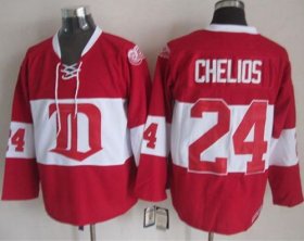 Wholesale Cheap Red Wings #24 Chris Chelios Red Winter Classic CCM Throwback Stitched NHL Jersey