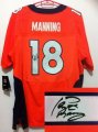 Wholesale Cheap Nike Broncos #18 Peyton Manning Orange Team Color Men's Stitched NFL Elite Autographed Jersey