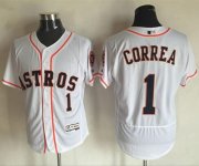 Wholesale Cheap Astros #1 Carlos Correa White Flexbase Authentic Collection Stitched MLB Jersey