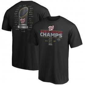 Wholesale Cheap Washington Nationals Majestic 2019 World Series Champions Signature Roster T-Shirt Black
