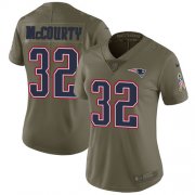 Wholesale Cheap Nike Patriots #32 Devin McCourty Olive Women's Stitched NFL Limited 2017 Salute to Service Jersey
