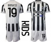 Wholesale Cheap Youth 2021-2022 Club Juventus home white 19 Adidas Soccer Jersey