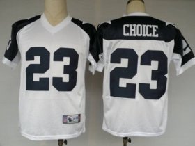 Wholesale Cheap Cowboys #23 Tashard Choice White Thanksgiving Stitched Throwback NFL Jersey