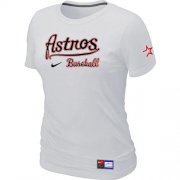 Wholesale Cheap Women's MLB Houston Astros White Nike Short Sleeve Practice T-Shirt