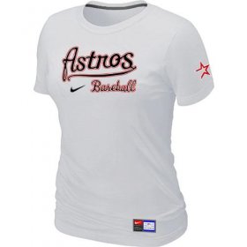 Wholesale Cheap Women\'s MLB Houston Astros White Nike Short Sleeve Practice T-Shirt
