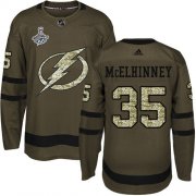 Cheap Adidas Lightning #35 Curtis McElhinney Green Salute to Service Youth 2020 Stanley Cup Champions Stitched NHL Jersey