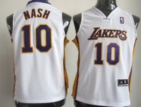 Cheap Los Angeles Lakers #10 Steve Nash White Kids Jersey