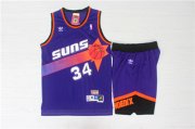 Wholesale Cheap Phoenix Suns 34 Charles Barkley Purple Hardwood Classics Jersey(With Shorts)