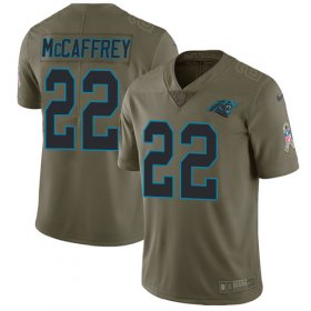 Wholesale Cheap Nike Panthers #22 Christian McCaffrey Olive Men\'s Stitched NFL Limited 2017 Salute To Service Jersey