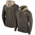 Wholesale Cheap Men's Cleveland Browns Nike Olive Salute to Service Sideline Therma Pullover Hoodie